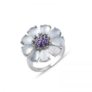 Mor Tohumlu Çiçek Yüzük