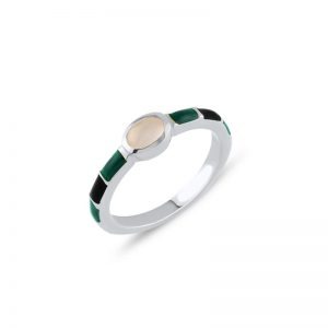 Yeşil Damalı Beyaz Yüzük 1